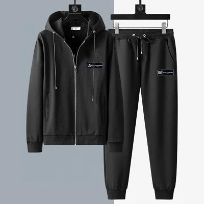 D&G trainingspak met capuchon en label — Zwart